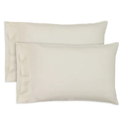 Hamam Wrinkle Washed Linen Casual Pillowcase Pair, Queen In White