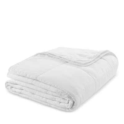 Hamam Wrinkle Washed Linen Quilted Bedspread, Queen In White