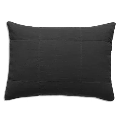 Hamam Wrinkle Washed Linen Quilted Sham, King In Gray
