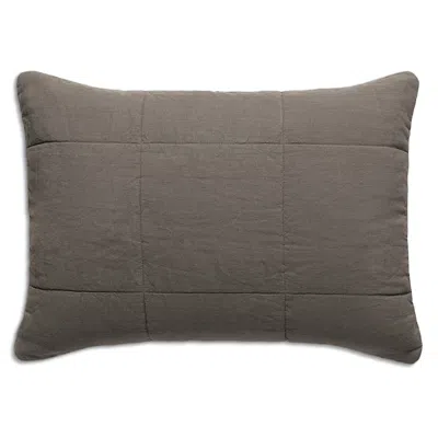 Hamam Wrinkle Washed Linen Quilted Sham, King In Brown