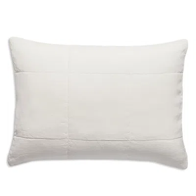 Hamam Wrinkle Washed Linen Quilted Sham, Queen In White