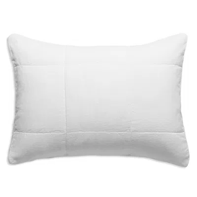 Hamam Wrinkle Washed Linen Quilted Sham, Queen In White