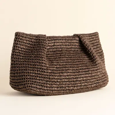 Hamel Atelier Women's Handmade Raffia Clutch Bag - Brown