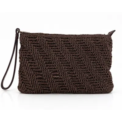 Hamel Atelier Women's Handwoven Raffia Clutch Bag - Brown