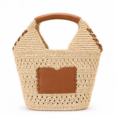 Hamel Atelier Women's Neutrals Handwoven Raffia & Leather Handbag - Beige/brown In Multi