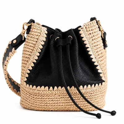 Hamel Atelier Women's Neutrals Handwoven Raffia & Leather Shoulder Bag - Beige/black In Multi
