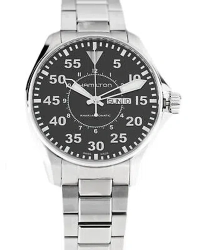 Pre-owned Hamilton - H64715135 - Khaki Aviation Pilot Day Date Automatic Self-winding | 46