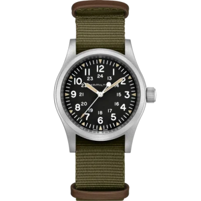 Pre-owned Hamilton - H69439931 - Khaki Field Mechanical 38mm | H69439931