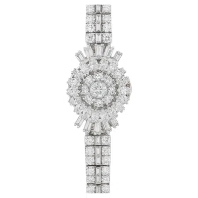 Pre-owned Hamilton 12 Carat Vintage Estate  Platinum Baguette Marquise Round Diamond Watch In Multi