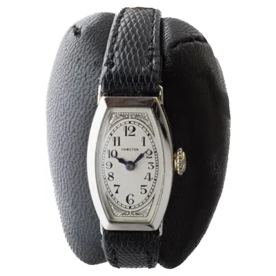 Pre-owned Hamilton 14kt Solid Gold Ladies Art Deco Tonneau Shaped Watch 1930's In Multi