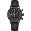 Hamilton American Classic Intra-matic Chronograph H Black Dial Leather Strap Men's Watch H38446730 In Black