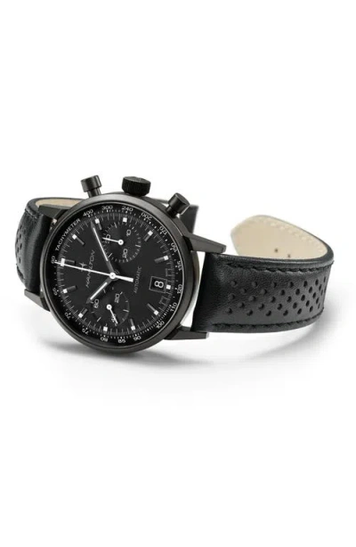 Hamilton American Classic Intramatic Leather Strap Watch, 40mm