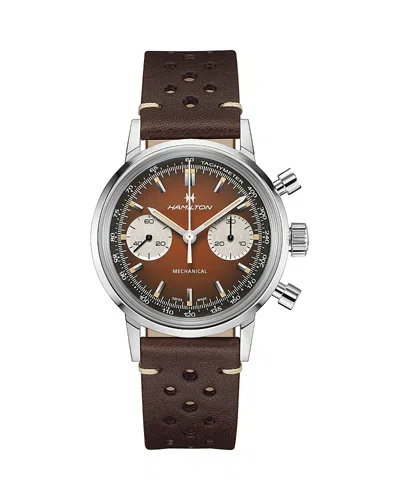 Hamilton American Classic Intra-matic Mechanical Chronograph Watch, 40mm In Brown