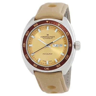 Pre-owned Hamilton American Classic Pan Europ Day Date Automatic Beige Dial Men's Watch