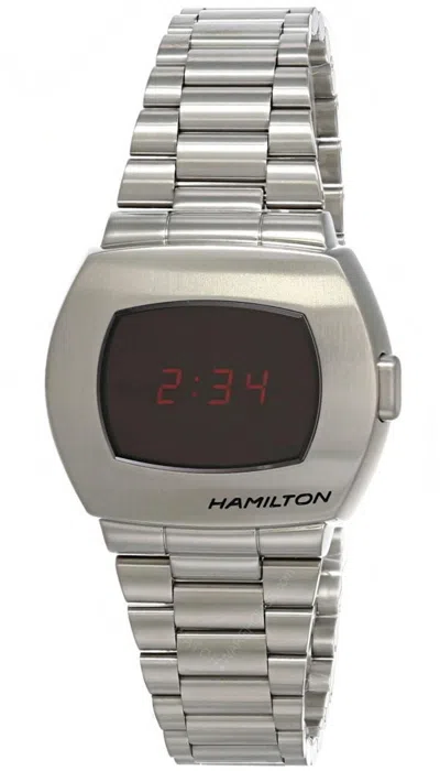 Pre-owned Hamilton American Classic Psr Qtz Ss Digital Men's Watch H52414130