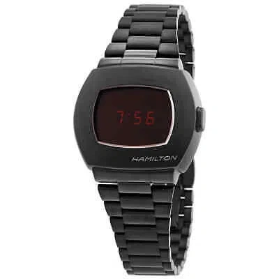Pre-owned Hamilton American Classic Psr Quartz Digital Black Dial Men's Watch H52404130