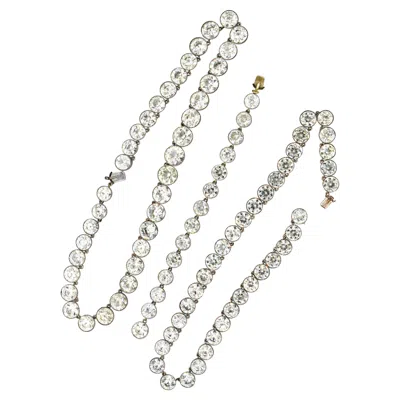 Pre-owned Hamilton And Inches Vintage Riviera Paste Necklace And Bracelet Set 1910s In Multi
