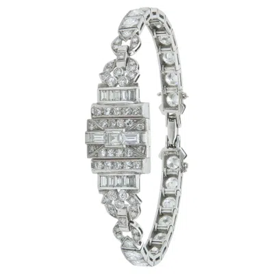 Pre-owned Hamilton Antique Art Deco 1930s  12.00 Carat Diamond Watch Bracelet In Multi