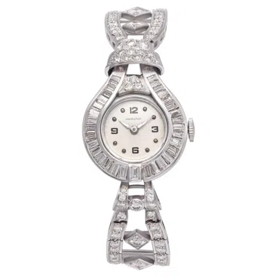 Pre-owned Hamilton Art Deco  Platinum Diamond Hand-wind Women�s Cocktail Watch In Multiple