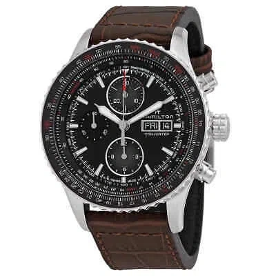 Pre-owned Hamilton Aviation Chronograph Automatic Black Dial Men's Watch H76726530