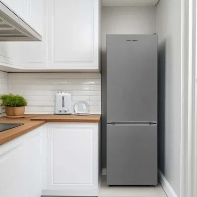 Hamilton Beach , 11.7 Cu. Ft. Bottom Mount Refrigerator, Frost Free, Platinum In Stainless Steel