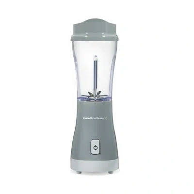 Hamilton Beach 14 Ounce One Touch Personal Blender With Travel Lid In Grey In Gray