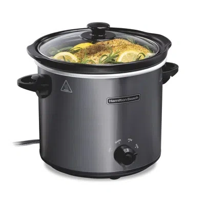Hamilton Beach 4 Quart Round Slow Cooker In Black