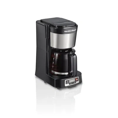 Hamilton Beach ® 5 Cup Compact Coffee Maker With Programmable Clock & Glass Carafe In Black