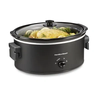 Hamilton Beach ® 6 Quart Slow Cooker With Folding Handles In Black