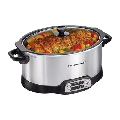 Hamilton Beach 6 Quart Stovetop Sear And Cook Slow Cooker In Silver