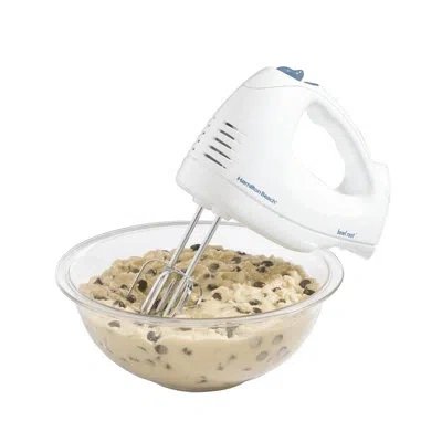Hamilton Beach ® 6-speed Electric Hand Mixer With Whisk, Traditional Beaters, And Snap-on Storage Case In White