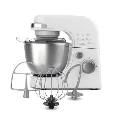 Hamilton Beach ® 7-speed 4-quart Electric Stand Mixer With Splash Guard, Dough Hook, Flat Beater, And Whisk Attachm In White