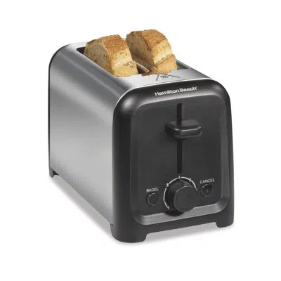 Hamilton Beach Compact 2 Slice Toaster With Wide Slots In Black