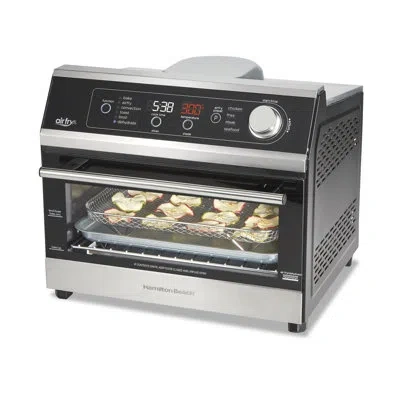 Hamilton Beach Digital Air Fryer Toaster Oven 6 Slice Capacity Black With Stainless Steel Accents In Silver;black