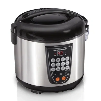 Hamilton Beach ® Digital Multicooker 4.5 Quart Capacity 14 Pre-programmed Settings In Silver