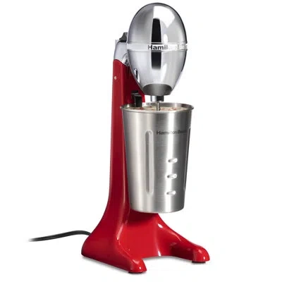 Hamilton Beach Drinkmaster Drink Mixer 2 Speeds Extra-large 28 Oz. Stainless Steel Cup Red