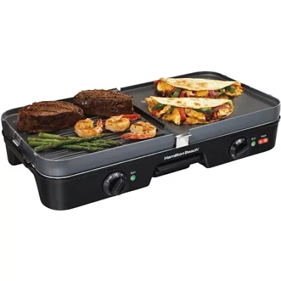 Hamilton Beach Dual Zone 3-in-1 Griddle/grill In Black