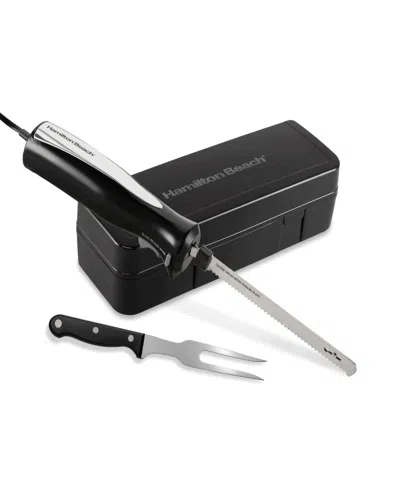 Hamilton Beach Electric Knife Set With Fork Case In Black