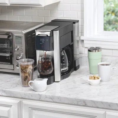 Hamilton Beach ® Flexbrew® Advanced 5-in-1 Coffee Maker, 12-cup Drip And Single Serve Hot & Iced Coffee Maker, Comp In Black