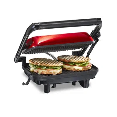 Hamilton Beach Panini Press & Gourmet Sandwich Maker In Red