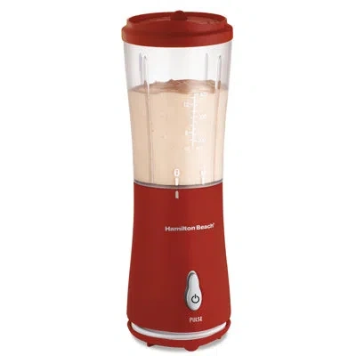 Hamilton Beach ® Portable Blender With 14 oz Bpa Free Travel Cup And Lid, Durable Stainless Steel Blades For Powerf In Red