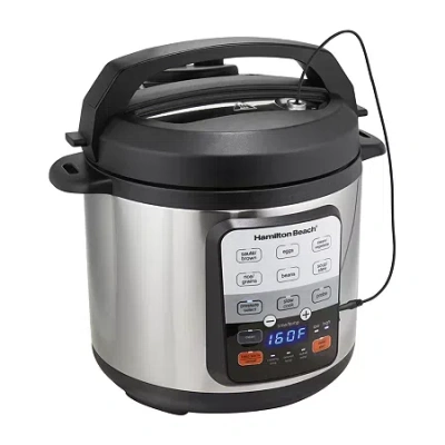 Hamilton Beach Precision 6 Qt Pressure Cooker With Temperature Probe In Silver