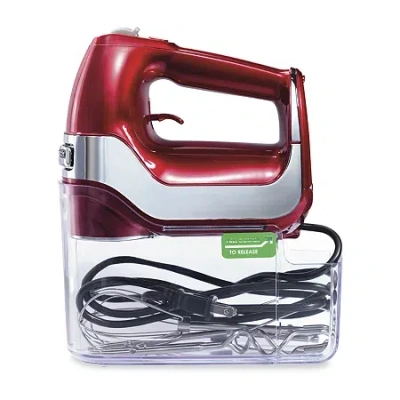 Hamilton Beach Professional 5 Speed Hand Mixer With Snap-on Case In Red