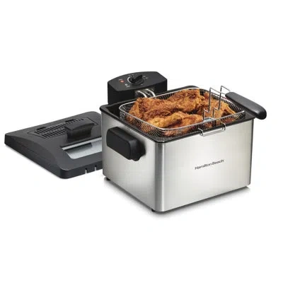 Hamilton Beach ® Professional-style Deep Fryer 13 Cup Food Capacity In Silver