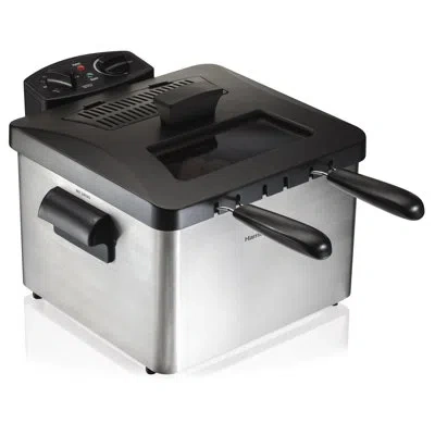 Hamilton Beach ® Professional-style Electric Deep Fryer With 12-cup Food Capacity, Lid With View Window And Three F In Chrome