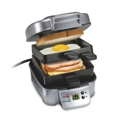 Hamilton Beach Sandwich Stacker Hot Sandwich Maker Silver