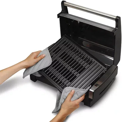 Hamilton Beach Searing Grill With Removable Lid In Black