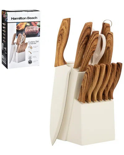 HAMILTON BEACH HAMILTON BEACH SET OF 14PC CUTLERY BEIGE WITH PP H