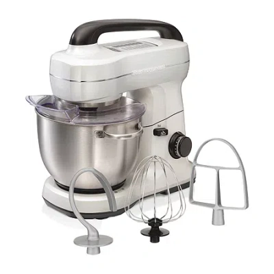 Hamilton Beach Stand Mixer With 4 Quart Stainless Steel Bowl In White