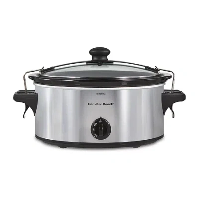 Hamilton Beach Stay Or Go 6-qt. Oval Slow Cooker In Silver